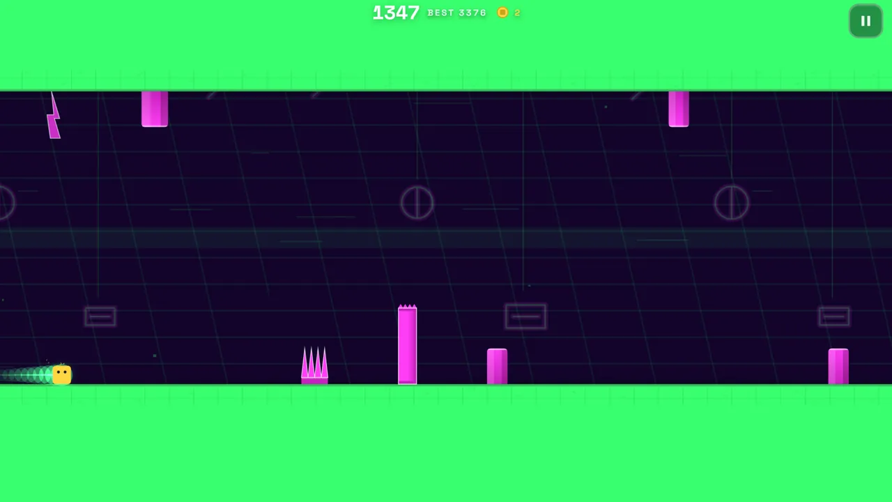 The endless run at full speed in the neon world.