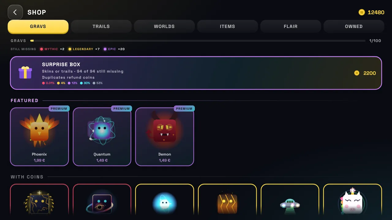 The store: animated skins.